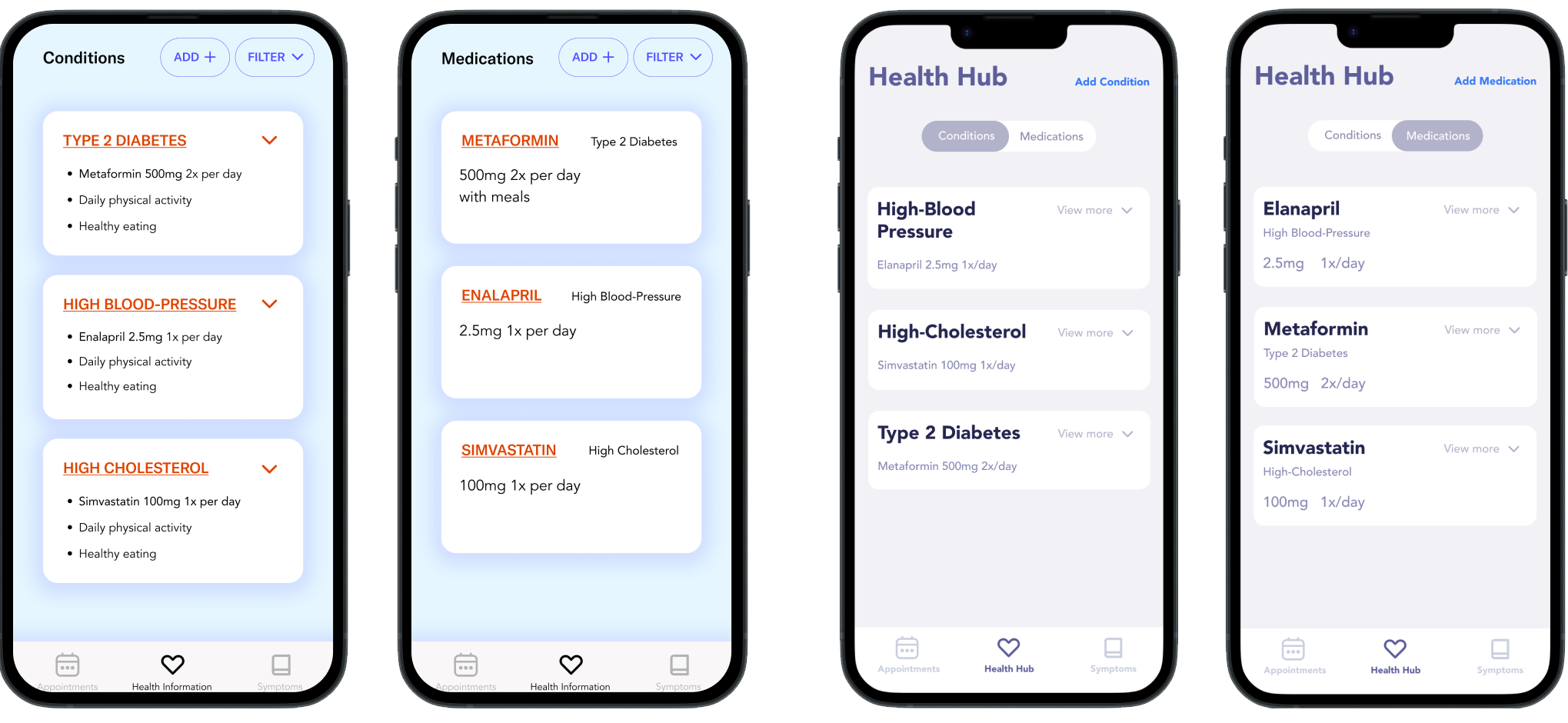 initial prototype interface and finalized interface