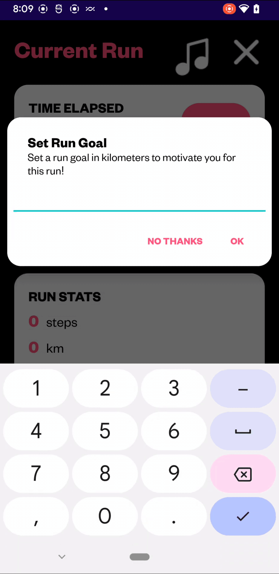 video of current run app screen