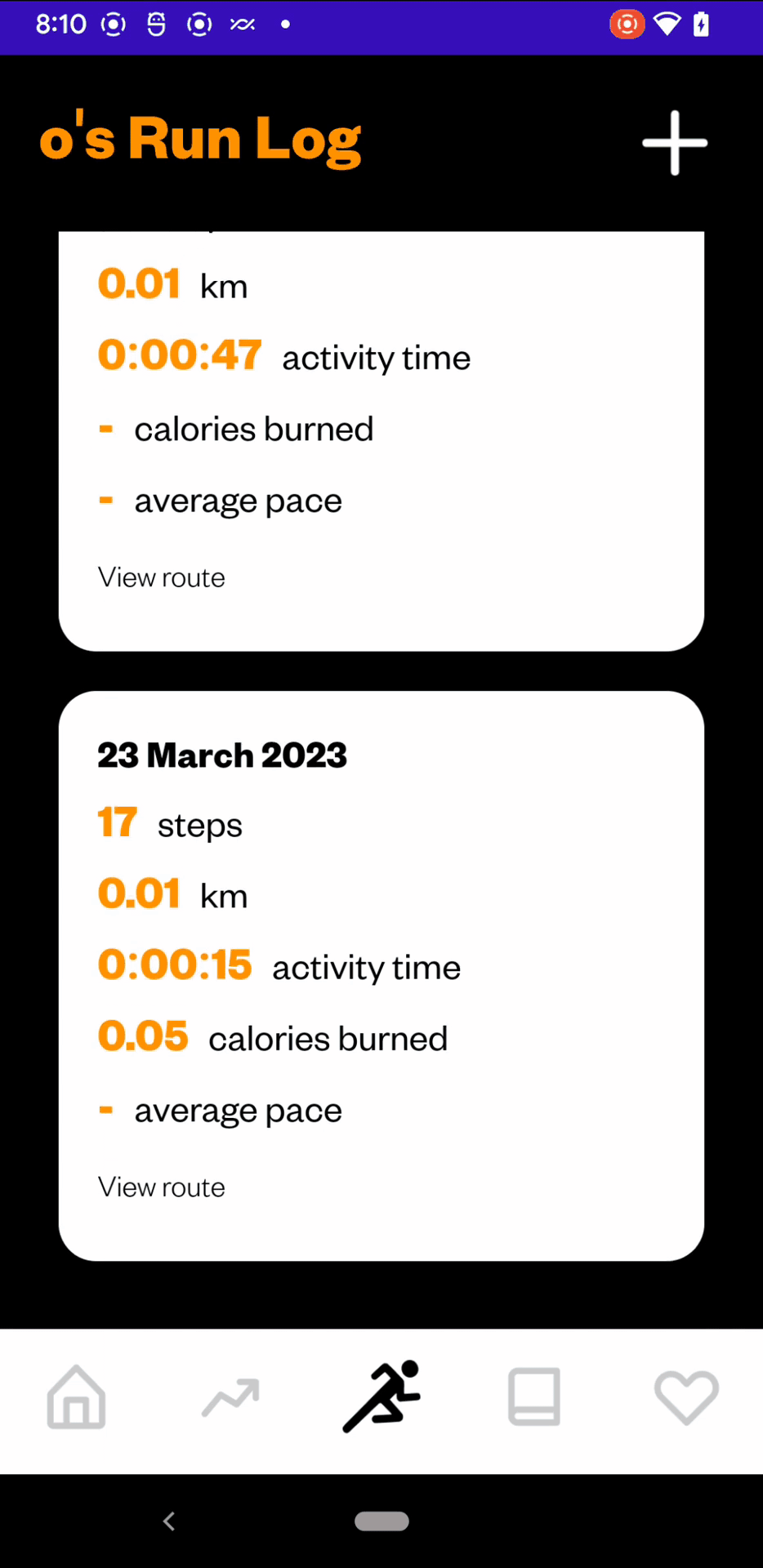 video of run stats organized chronologically by run and viewing run route