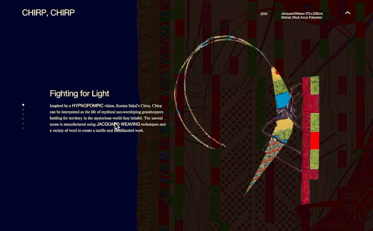 video of tapestry process video shown on hover